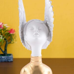 Resin Greek Angel Statue Small Angel Girl Garden Figurine Roman Angel Sculpture for Indoor Outdoor Home Garden Decoration